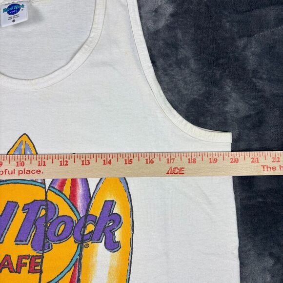 Vintage Hard Rock Cafe Maui Surfboard Tank Top White M USA‎ Made 90s - Picture 6 of 9